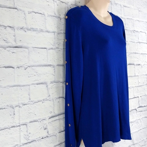 🔵BOGO FREE🔵 Carmen Top/Sweater Long Sleeve Cobalt Blue Sz XL - Picture 2 of 5